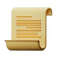 parchment 3d rendering icon illustration png