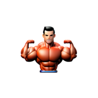 muscle 3d rendering icon illustration png