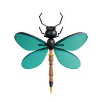 dragonfly 3d rendering icon illustration png