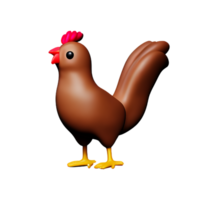 hen 3d rendering icon illustration png