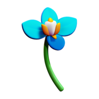 orchid 3d rendering icon illustration png