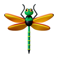 dragonfly 3d rendering icon illustration png