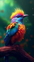 un animado pájaro vibrante colores cinematográfico ambiente ai generado imagen foto