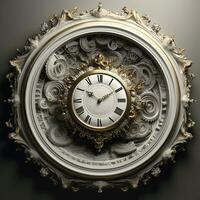 An infinite clock in a white wall photography AI Generated Image photo