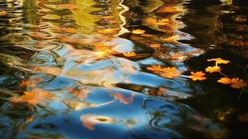 artistic image of nature reflections on smooth surface photography AI Generated Image photo