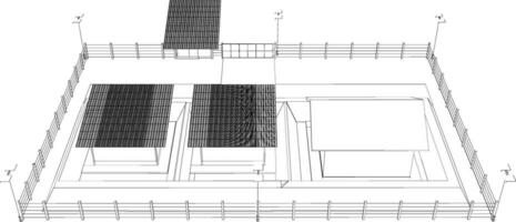 Ilustración 3D del proyecto de construcción vector