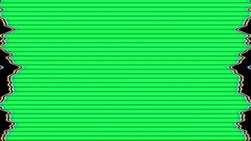 Damage display screen error lines glitch effect loop animation overlay isolated on green screen background video