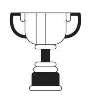 Winner golden cup trophy monochrome flat vector object. Reward. Editable black and white thin line icon. Simple cartoon clip art spot illustration for web graphic design