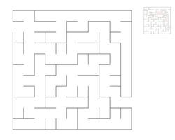 Square maze,  logic game with labyrinths.  maze game. A maze with answers vector