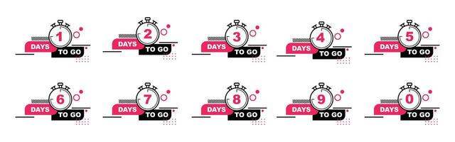 set of Days Left Badges and Stickers vector