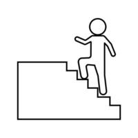 caminar piso de arriba editable carrera símbolo en blanco antecedentes. vector ilustración eps 10