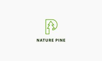 Eco Logo On Letter P Template. Eco On P Letter, Initial Eco, Leaf, Nature, Green Sign Concept Pro Vector