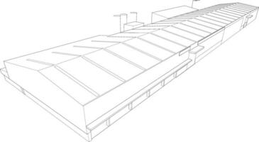 3d ilustración de industrial edificio vector