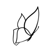 Butterfly line art. Simple minimal butterfly line tattoo icon logotype vector