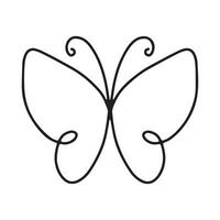 Butterfly line art. Simple minimal butterfly line tattoo icon logotype vector