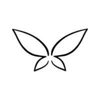 Butterfly line art. Simple minimal butterfly line tattoo icon logotype vector