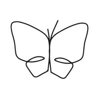 Butterfly line art. Simple minimal butterfly line tattoo icon logotype vector