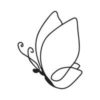 mariposa línea Arte. sencillo mínimo mariposa línea tatuaje icono logotipo vector