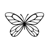 Butterfly line art. Simple minimal butterfly line tattoo icon logotype vector