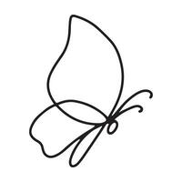 Butterfly line art. Simple minimal butterfly line tattoo icon logotype vector