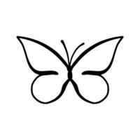 Butterfly line art. Simple minimal butterfly line tattoo icon logotype vector