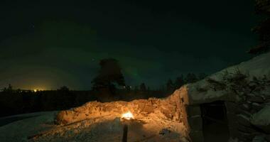 Timelapse of polar lights in Finland video