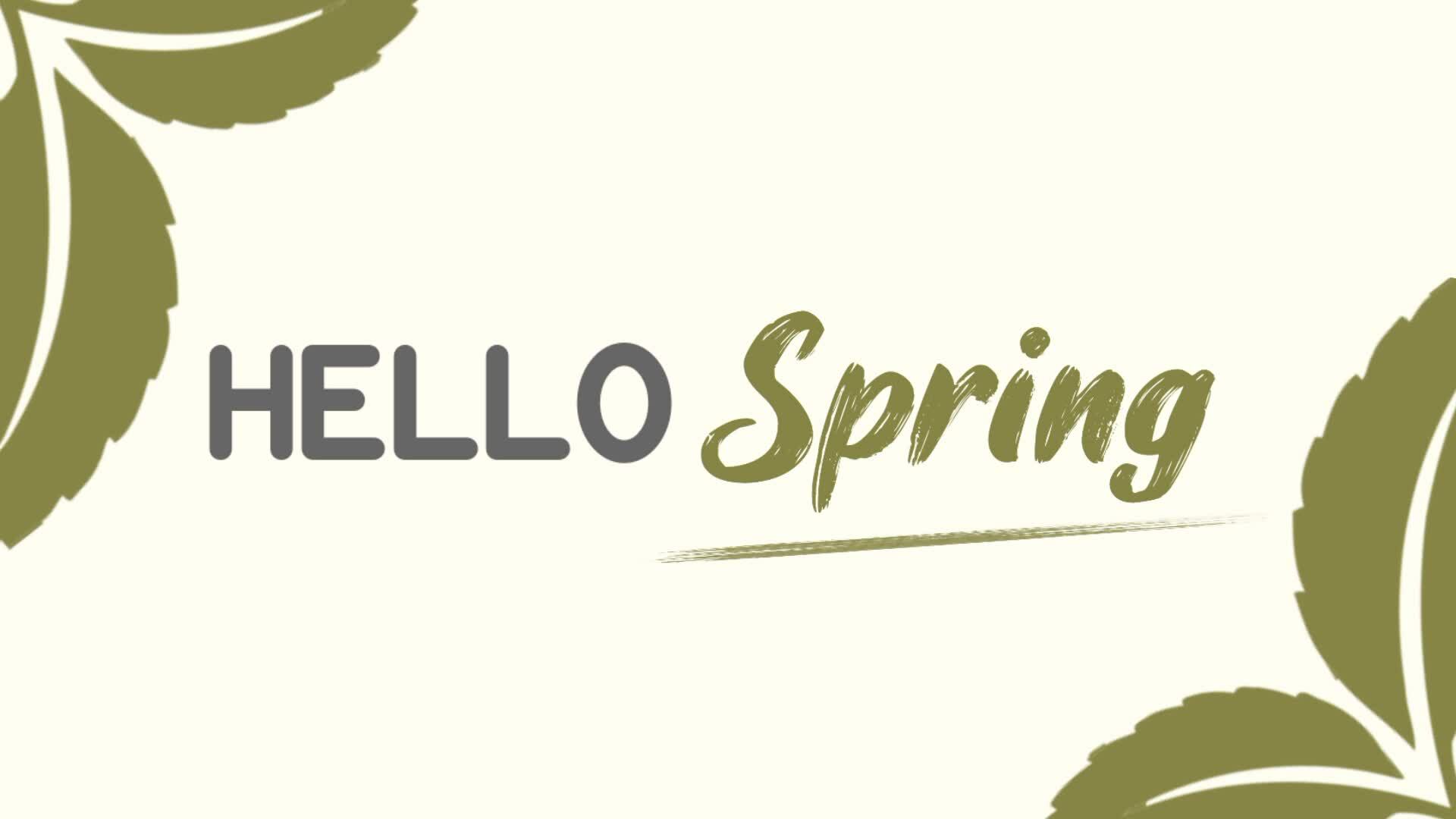 Hello Spring animation video. Spring background with handwritten ...