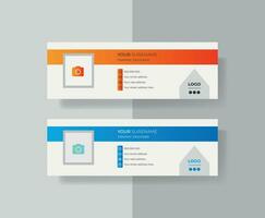 Modern and minimalist email signature or email footer template vector