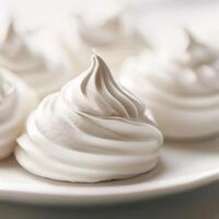 merengue galletas en blanco lámina. ai generativo foto