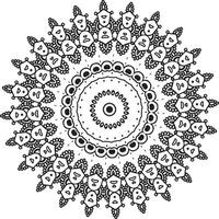 patrón circular en forma de mandala para henna, mehndi, tatuaje, decoración. adorno decorativo en estilo étnico oriental. página de libro para colorear. vector