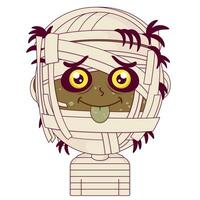 mummy playful face cartoon cute vector