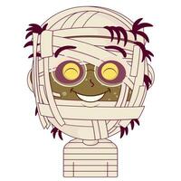momia sonrisa cara dibujos animados linda vector