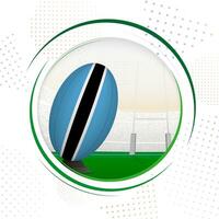 Flag of Botswana on rugby ball. Round rugby icon with flag of Botswana. vector