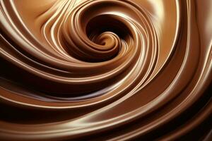 Melted chocolate with swirl effect. Generative AI photo