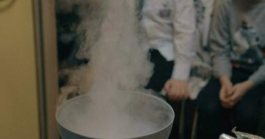 Cool science experiment with dry ice and blowing up balloon video