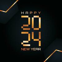 Happy New Year 2024 techno style template background vector