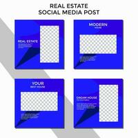 EDITABLE BACKGROUND REAL ESTATE SOCIAL MEDIA POST. BANNER TEMPLATE SALES SET. PROMO BRAND COVER DESIGN VECTOR