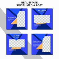 EDITABLE BACKGROUND REAL ESTATE SOCIAL MEDIA POST. BANNER TEMPLATE SALES SET. PROMO BRAND COVER DESIGN VECTOR