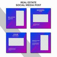 EDITABLE BACKGROUND REAL ESTATE SOCIAL MEDIA POST. BANNER TEMPLATE SALES SET. PROMO BRAND COVER DESIGN VECTOR