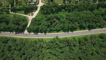 Top view of country houses in sun day at summer, Russia video