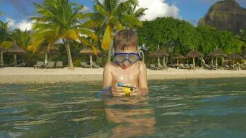 Kid bathing with waterproof camera video