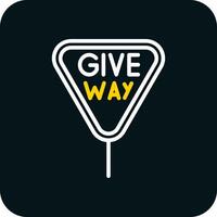 Give Way Vector Icon Design