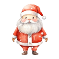 Cute watercolor Santa Claus isolated png