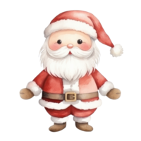 Cute watercolor Santa Claus isolated png