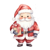 linda acuarela Papa Noel claus aislado png