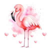 Watercolor pink flamingo isolated png