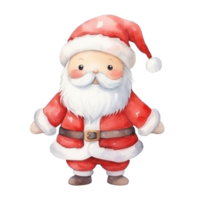 Cute watercolor Santa Claus isolated png