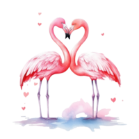 vattenfärg rosa flamingo isolerat png