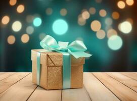 Christmas background with gift box photo