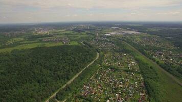 Aerial view of summer house community, Russia video